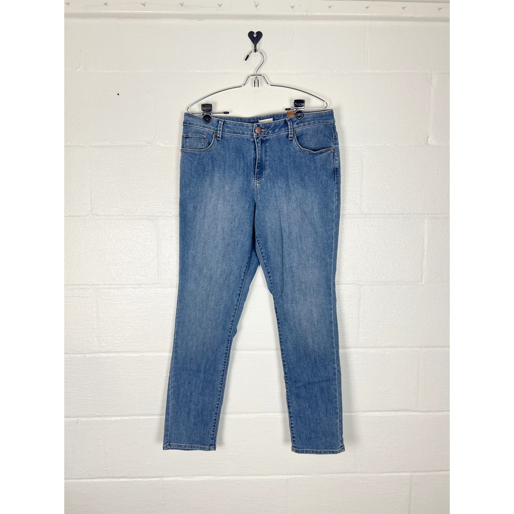Coldwater Creek Natural Fit Slim Leg Jeans Medium Wash Blue Denim Size 14